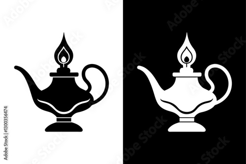 Vintage Burner Lamp Silhouette Clean Vector for Web & Print.