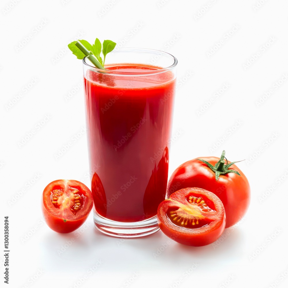 Glass of tomato smoothie isolated on white background. Glass of tomato smoothie isolated on white background.