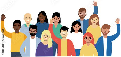 Diverse Group of Happy People Illustration