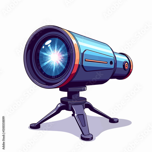 Vibrant illustration of a futuristic telescope with colorful design
