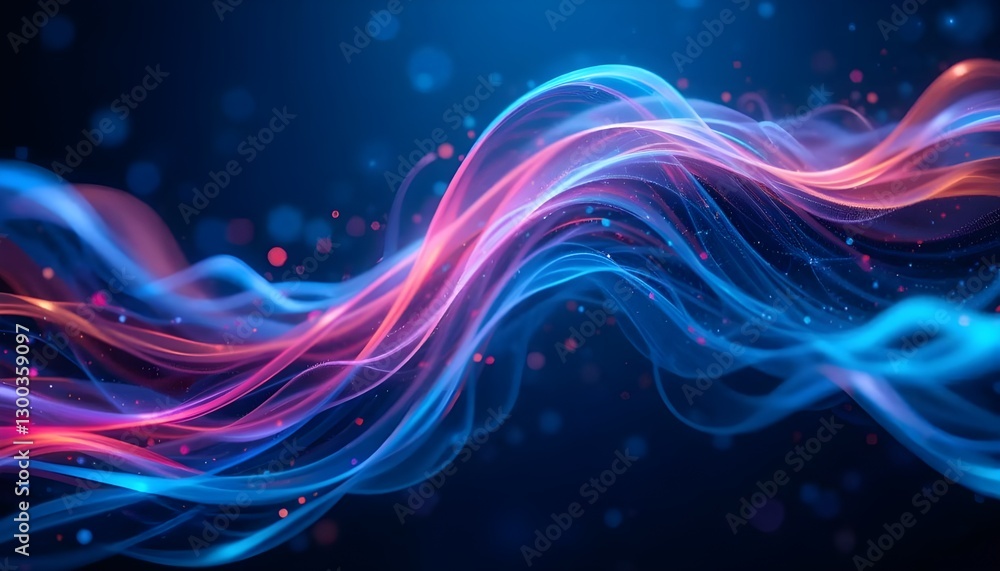 Abstract wave swirl colorful magical blured ribbon lines blue techno background Background. Energy stream flow Abstract wave swirl colorful magical blured ribbon lines blue techno background Background. Energy stream flow
