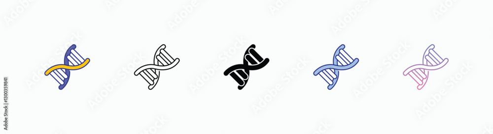 DNA Strand icons set in different style vector stock DNA Strand icons set in different style vector stock