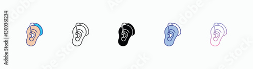 Hearing Aid icons set in different style vector stock 