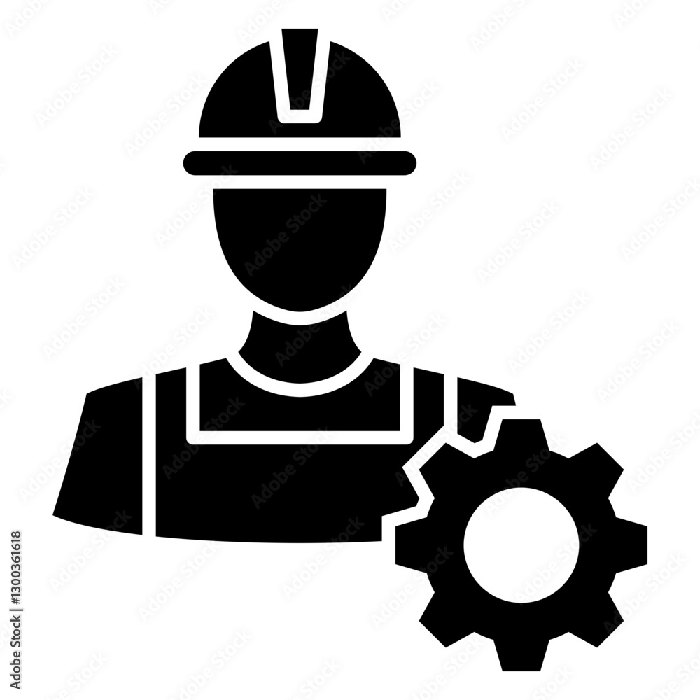 Fototapeta premium Industrial Engineering Glyph Icon