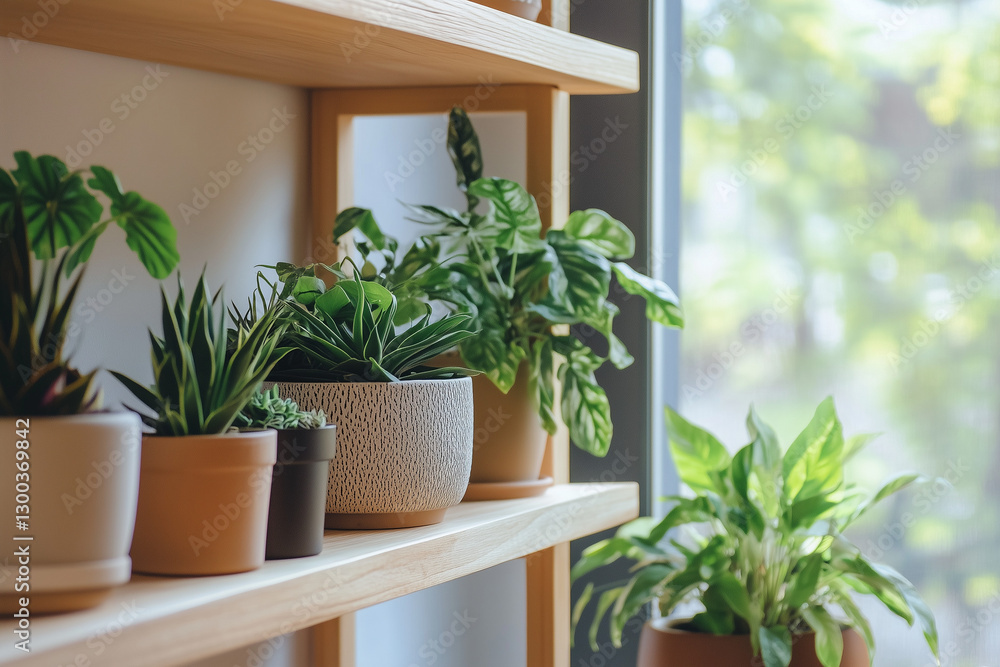 Close-Up of Indoor Plants by a Sunlit Window