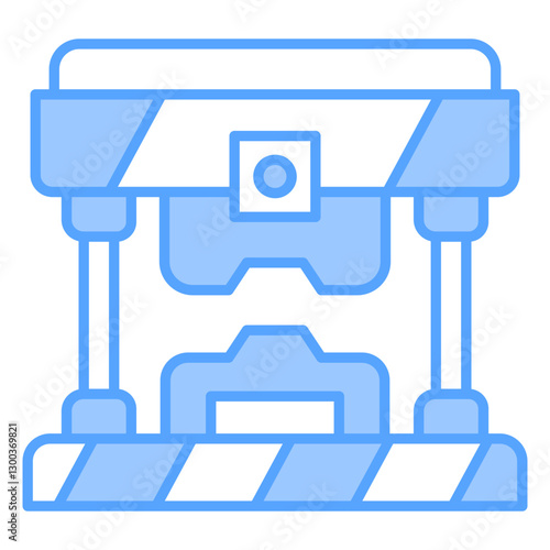 Press Machine Blue Icon