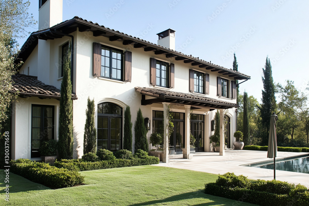 Traditional European Estate with Wooden Entrance
