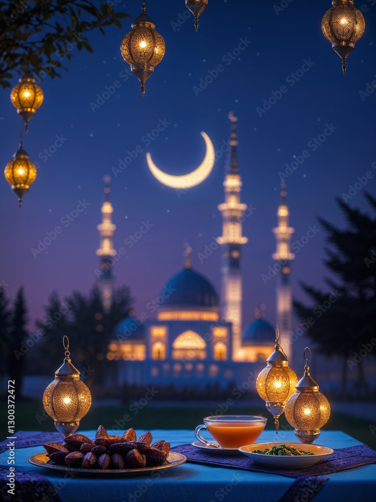 Fototapeta premium eid mubarak greeting card