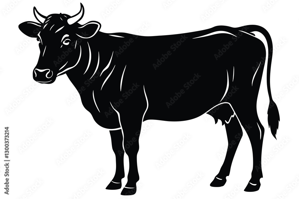 Fototapeta premium black silhouette cow