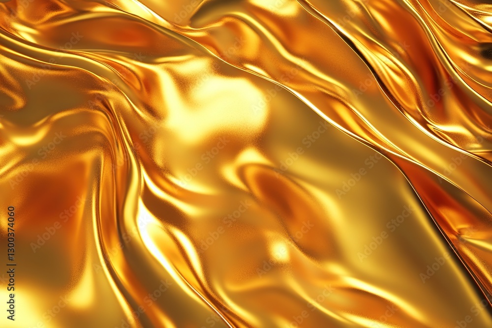 Obraz premium Luxurious Golden Silk Fabric Drape Abstract Background Texture