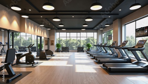 Stylish gym space with advanced equipment and inviting atmosphere