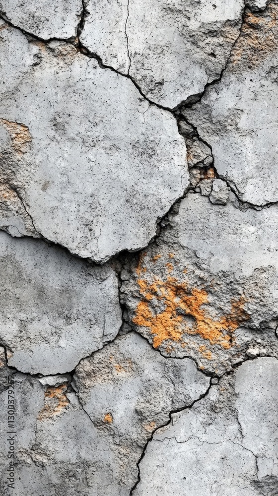 Obraz premium Cracked Gray Concrete Wall Texture