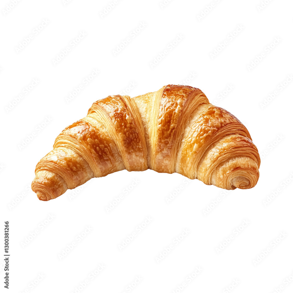 Fresh, flaky croissant with golden brown crust, perfect for breakfast Fresh, flaky croissant with golden brown crust, perfect for breakfast