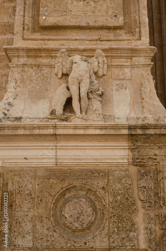 detail of the facade of the cathedral in Spain
