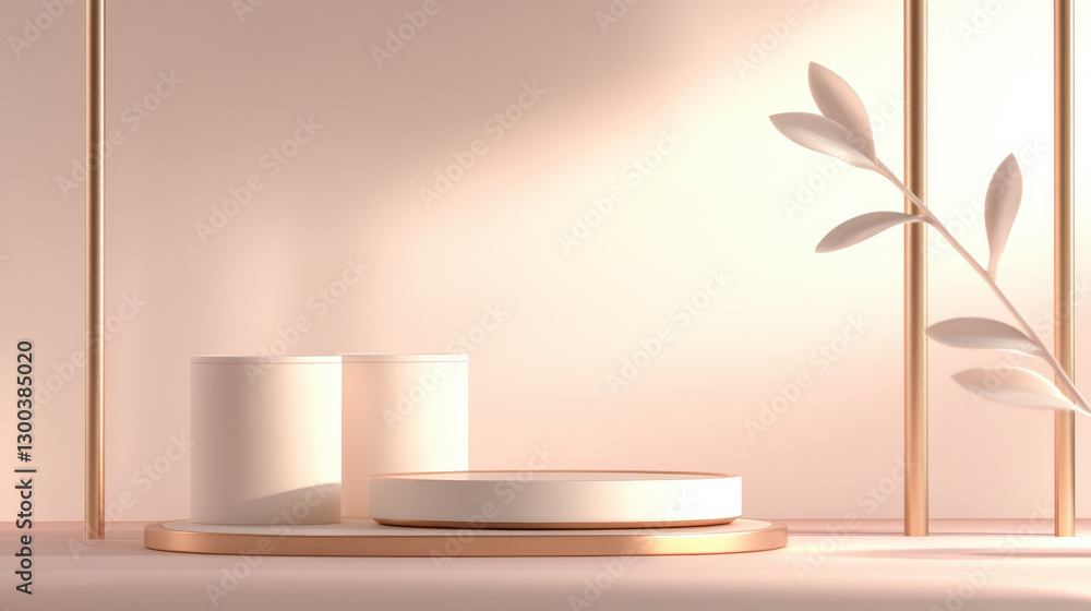 custom made wallpaper toronto digitalMinimalist Podium with Soft Lighting and Plant