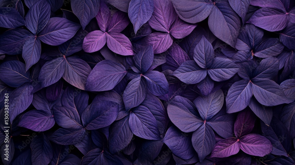 Creative background of tropical leaves and flowers colored in dark purple. Tropical background for design. Creative background of tropical leaves and flowers colored in dark purple. Tropical background for design.