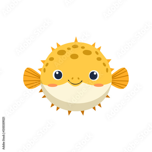 001 PUFFER FISH CUTE VECTOR WITH WHITE BACKGROUND