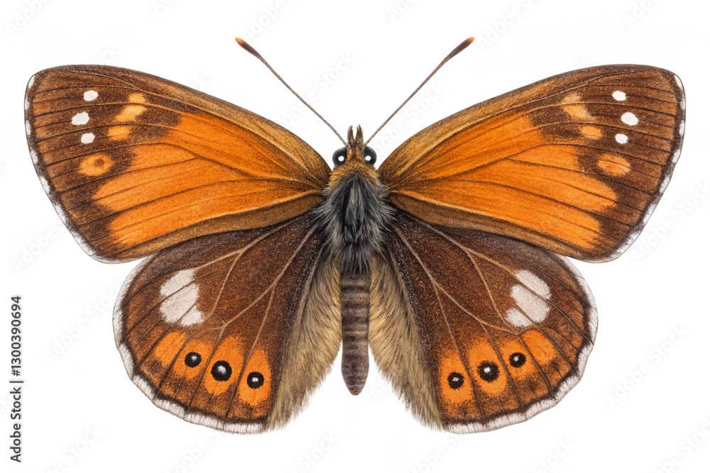 Fototapeta premium mountain ringlet butterfly isolated on white background