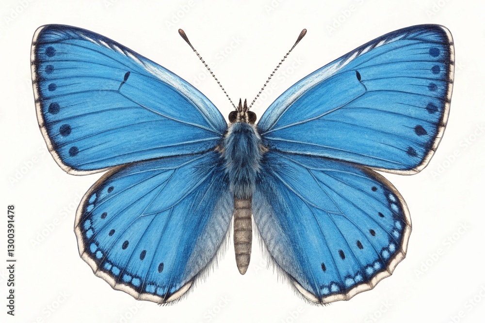 Obraz premium large blue butterfly isolated on white background