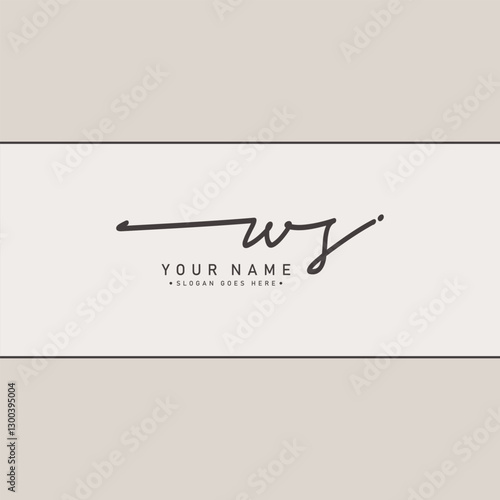 Handwritten Signature logo for Initial Letter WS - Vector Logo Template for Alphabet W and S