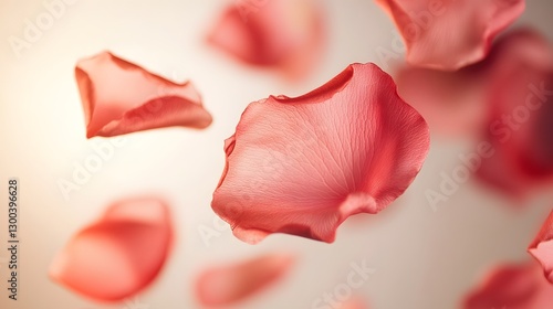 Wallpaper Mural Floating petals are arranged in a soft romantic background image Torontodigital.ca