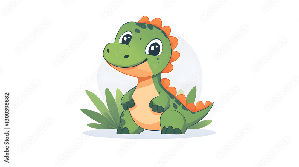Cute Dinosaur illustration, funny Dino character isolated on white background Cute Dinosaur illustration, funny Dino character isolated on white background