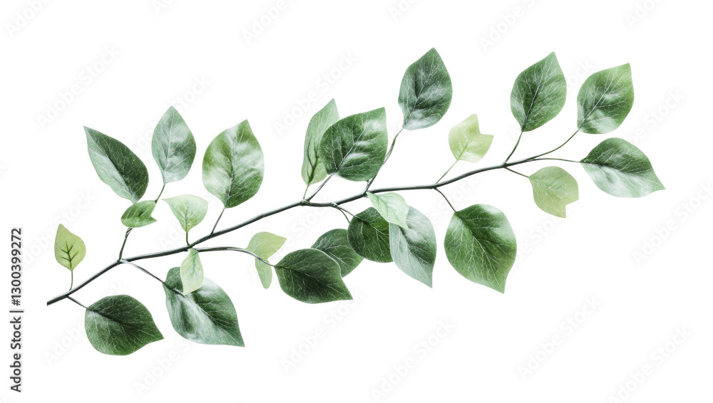 Green leaf branch for nature themed design purpose in home decor or art projects, cut out Green leaf branch for nature themed design purpose in home decor or art projects, cut out