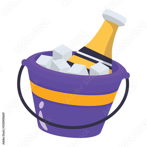 Champagne bucket icon creatively designed in 3d style
