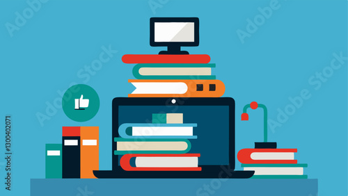 Uneven Learning Tools A cartoonish stack of books and a laptop on one side symbolizing traditional ods contrasted with a mountain of various advanced tech gadgets on the other