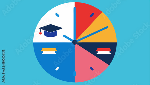 Time for Tech A clock divided into segments showing times spent on online classes for students with technology versus those without disparities in learning
