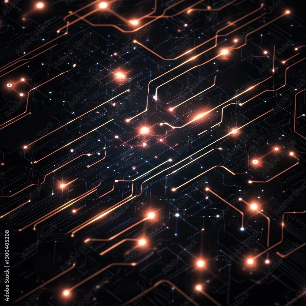 Obraz premium PNG Futuristic digital circuit network overlay effect, transparent background
