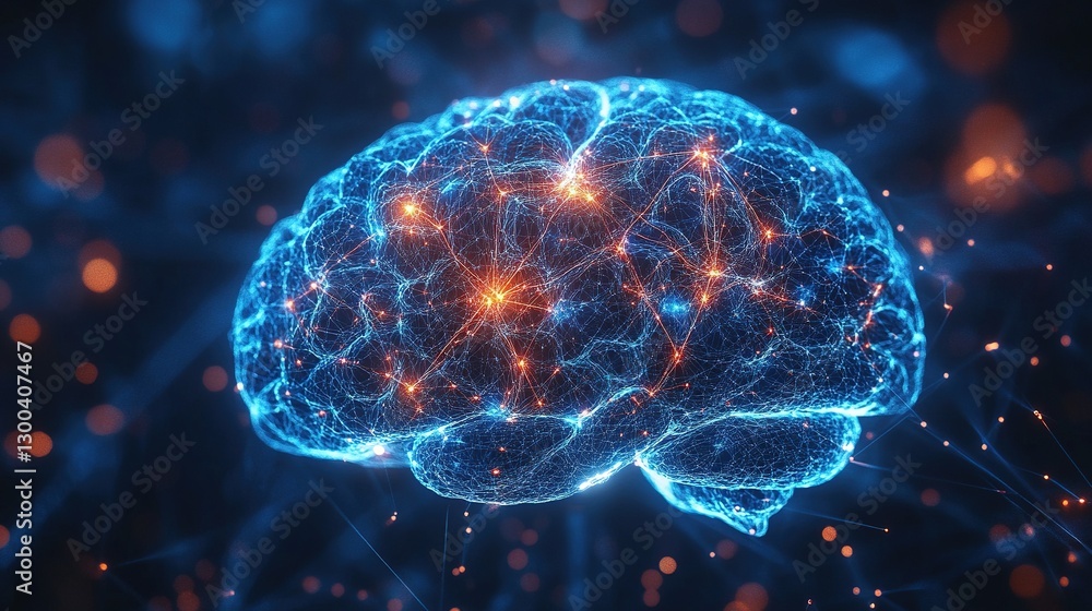 Fototapeta premium Neuroscientist exploring brain activity with futuristic technology