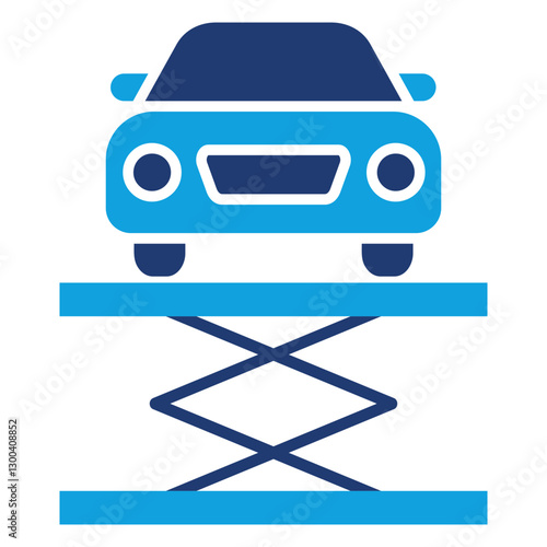 Hydraulic Car Flat Blue Icon