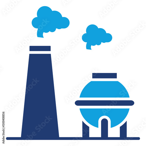 Natural Gas Flat Blue Icon