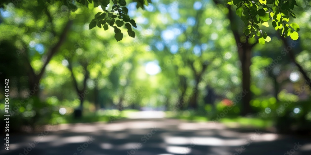 Beautiful, blurred background of natural greenery in the park on a sunny day Beautiful, blurred background of natural greenery in the park on a sunny day