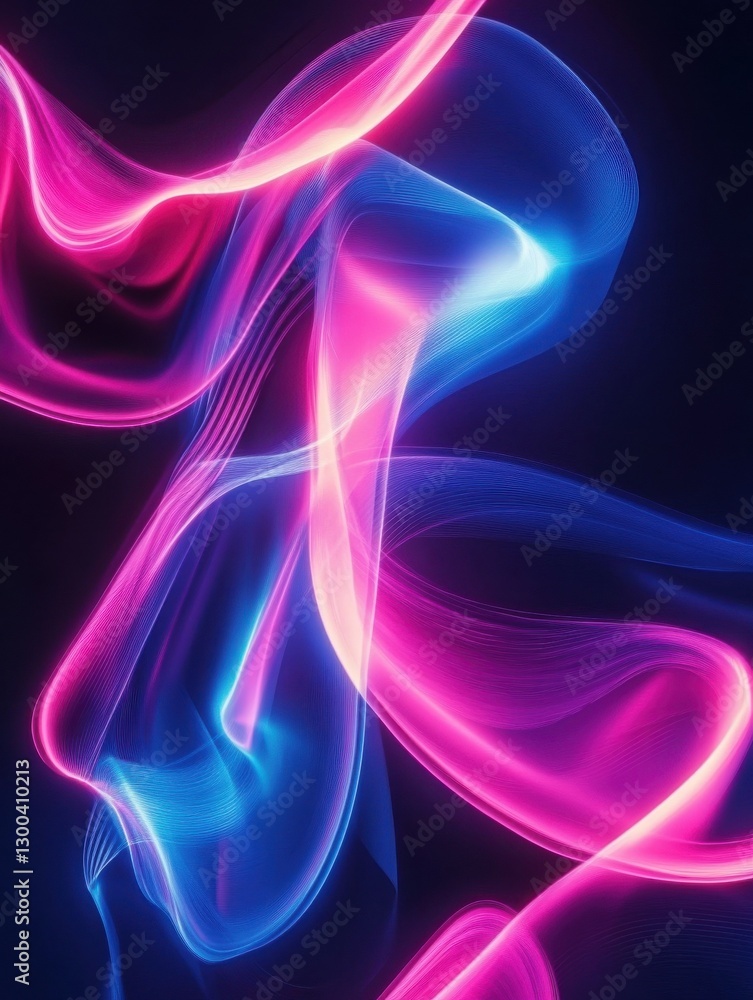 Neon shapes forming abstract lines Neon shapes forming abstract lines
