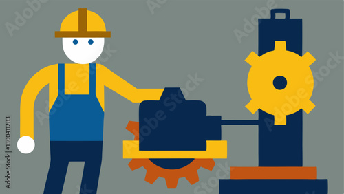 Unsafe Machinery A worker operating outdated and dangerous machinery with visible signs of wear and rust portraying the risks of working without proper equipment maintenance.