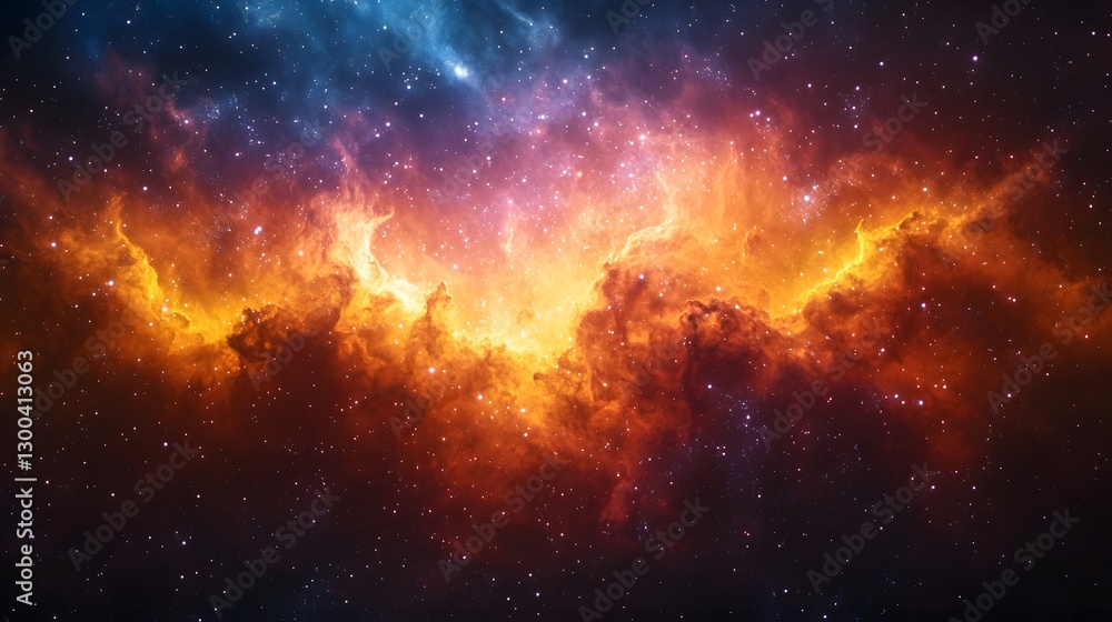 Fototapeta premium Spectacular nebula in the sky with rich colors and stars creating an otherworldly experience and awe-inspiring view