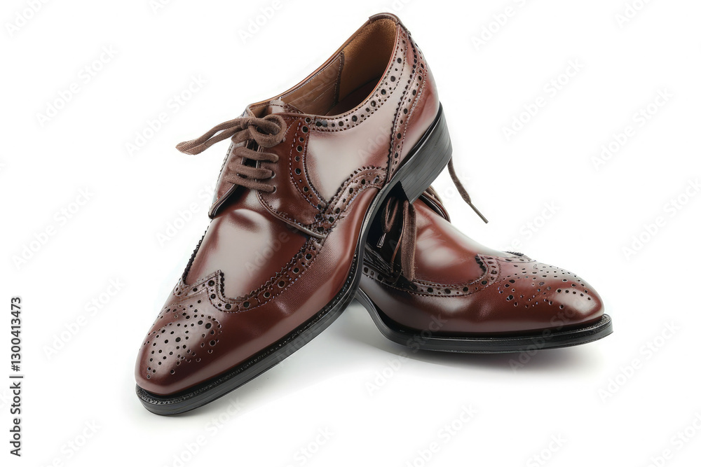 Classic Brown Leather Brogue Shoes – Elegant Men's Dress Footwear
