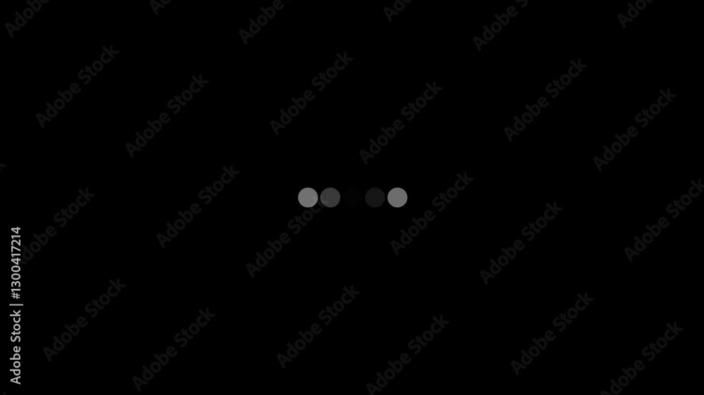 Animation loading bar 5 dots looping progress icon on black background. Website loading animation concept. Animation loading bar 5 dots looping progress icon on black background. Website loading animation concept.