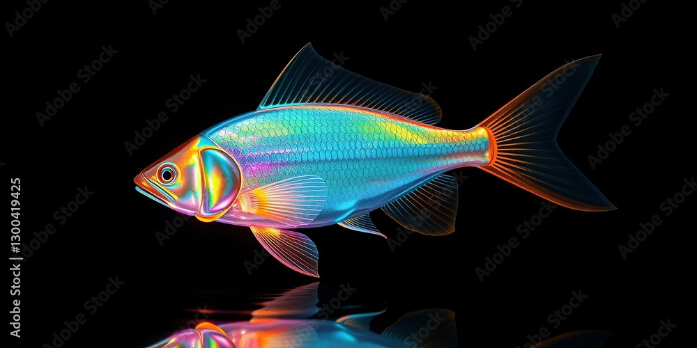 Fototapeta premium tropical fish isolated on black background