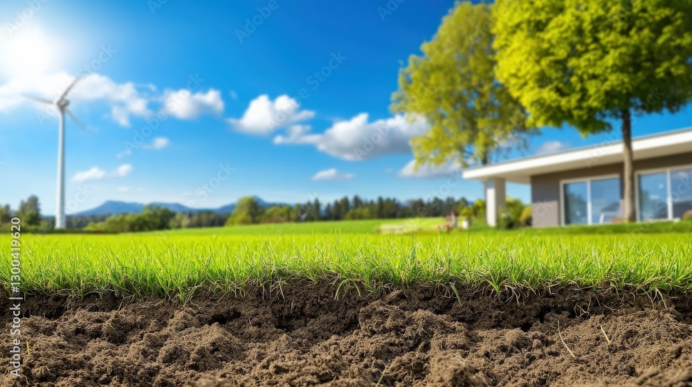 Obraz premium Sustainable agriculture techniques improving soil health and biodiversity, incorporating organic farming and permaculture principles.