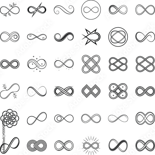 Infinity Symbol Variations Elegant Designs, Stylish Icons, Endless Loop
