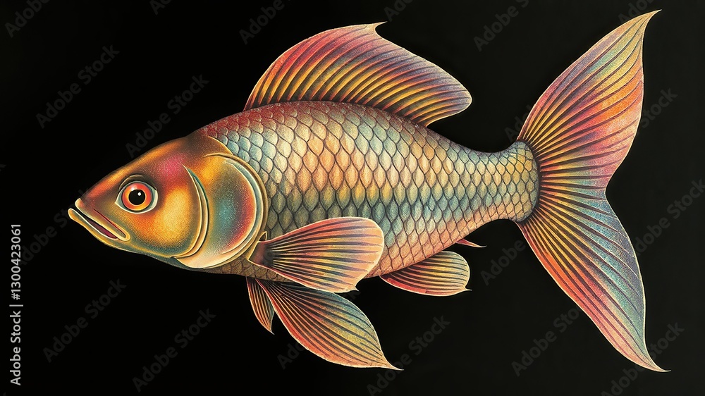 Fototapeta premium tropical fish isolated on black background