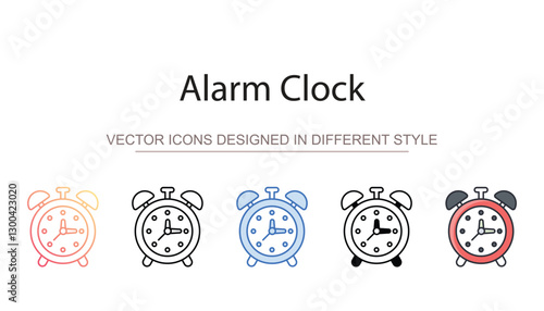 Alarm Clock icon design with white background stock illustration