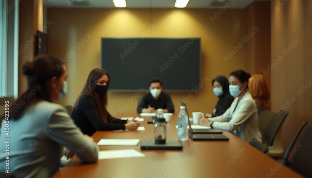 A business meeting taking place inside of a conference room A business meeting taking place inside of a conference room