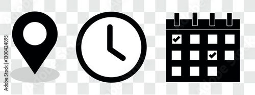 Time, Location, and Schedule Icons