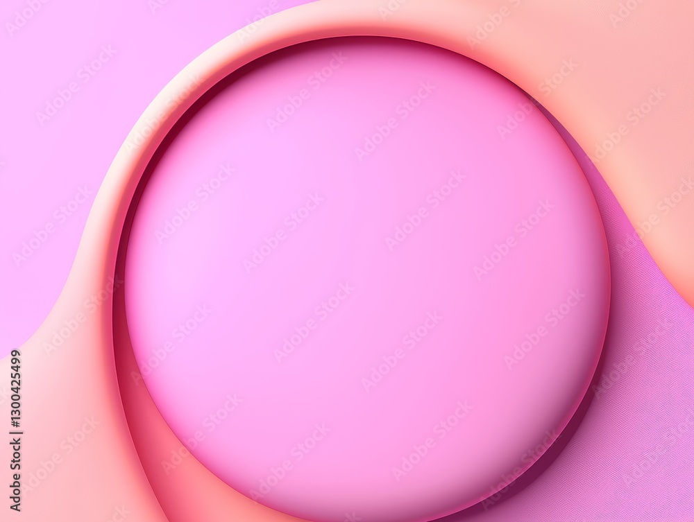 Obraz premium Abstract Pink and Peach Wave Circle Design