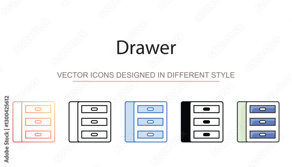 Fototapeta premium Drawer icon design with white background stock illustration