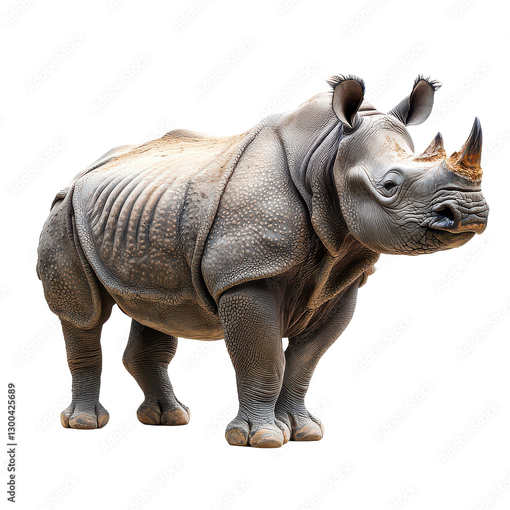Fototapeta premium Rhinoceros isolated on Cutout background.PNG